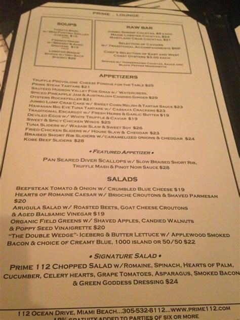 Unlock the Flavor Epic: Prime 112's Menu Masterpiece