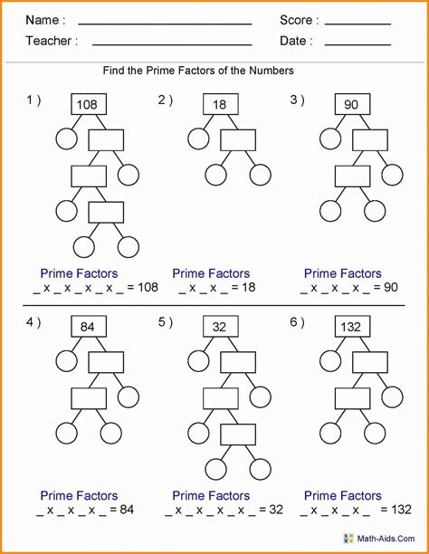 prime factorization worksheet pdf grade 7
