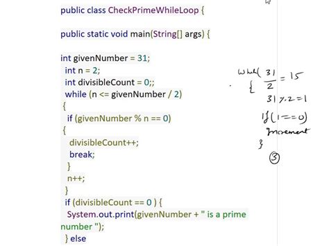 prime no program in java using while loop