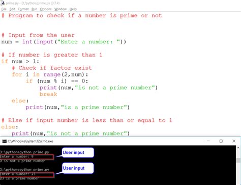 prime number condition in python using for loop