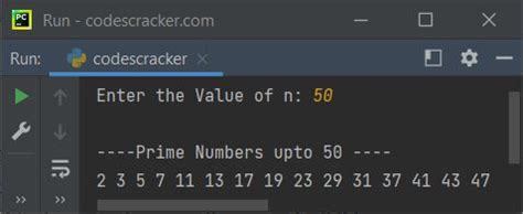 prime numbers upto n in python