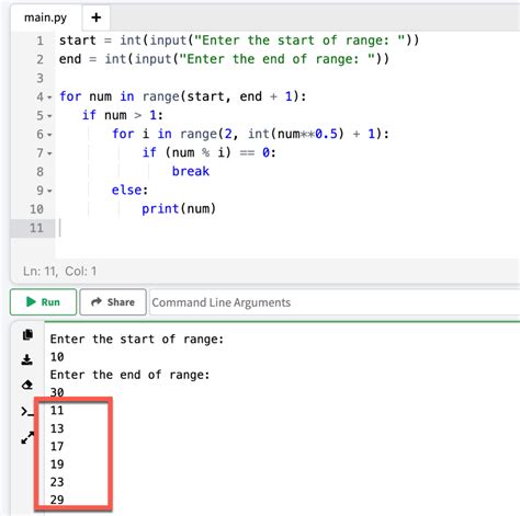 prime numbers upto n program in python