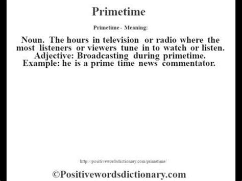 prime time tv definition