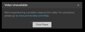 prime video problem playing this video