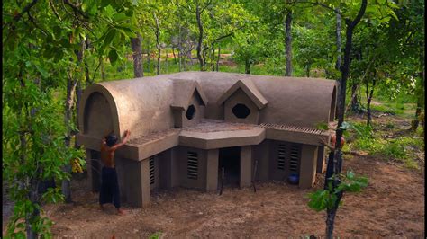 primitive living shelter with solar panels