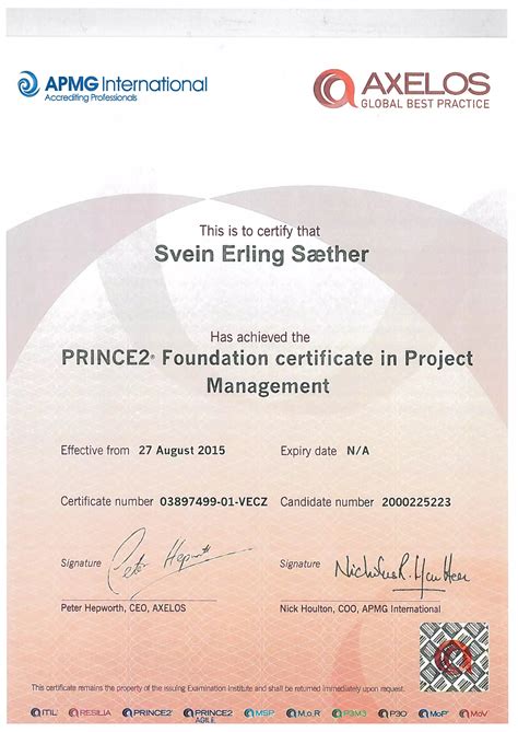 prince2 certification meaning