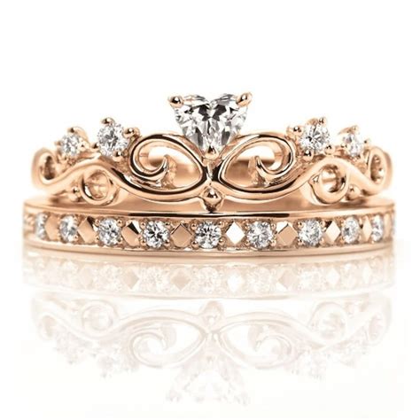 princess crown wedding rings