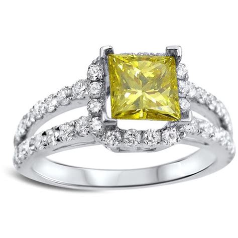princess cut canary diamond engagement rings