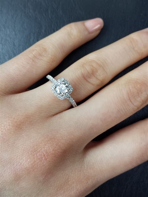 princess cut engagement rings on hand