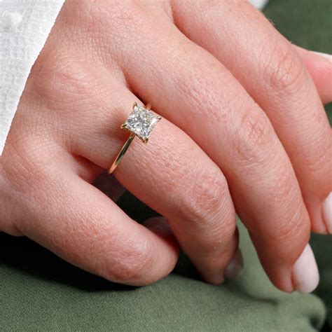 princess cut high setting engagement rings