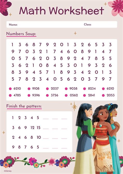 Princess Math Worksheet