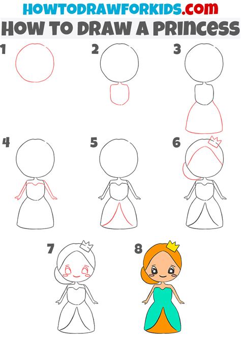 Princess Step By Step Drawing