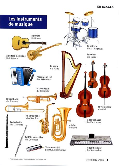 principaux instruments de musique