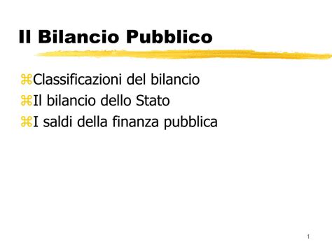 principi del bilancio pubblico