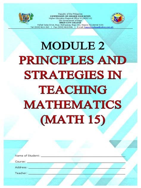 principles and strategies in teaching mathematics final exam
