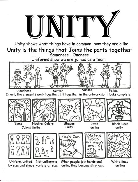 principles of design unity worksheet