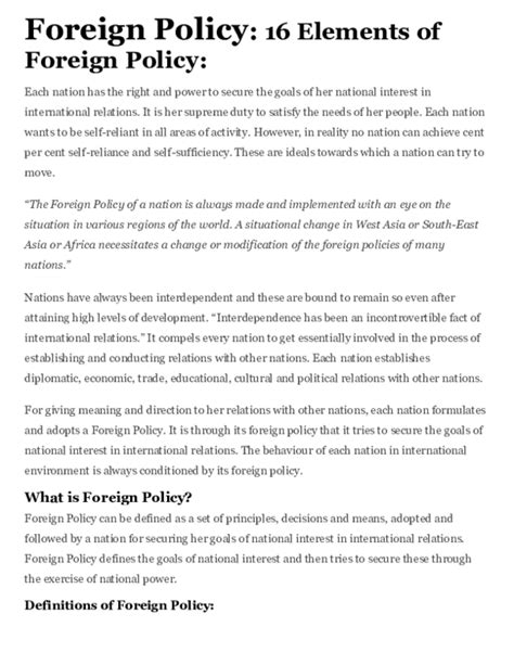 principles of foreign policy pdf