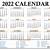 print calendar template 2022