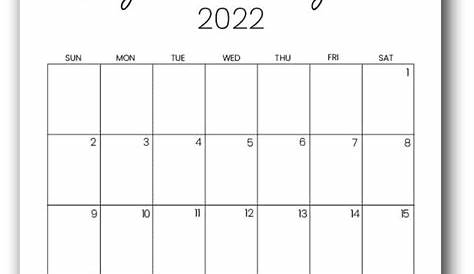 Calendar 2022 Template Printable - Customize and Print