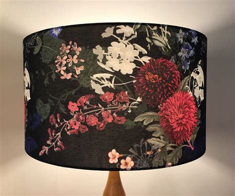 Inky Floral Botanical Print Lampshade By Terrarium Designs