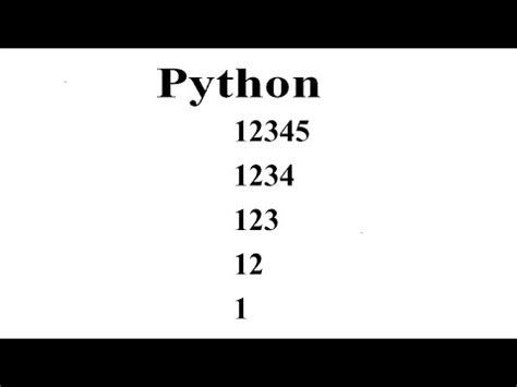 print 12345 pattern in python