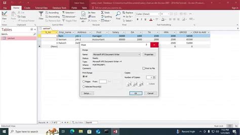 Print Database In Access