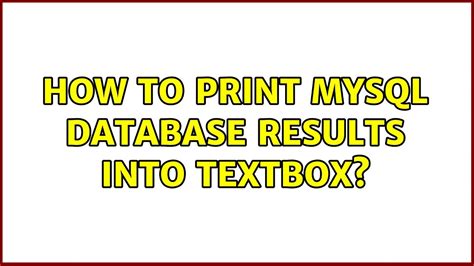 Print Database Mysql