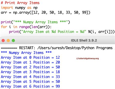 print first row of array python