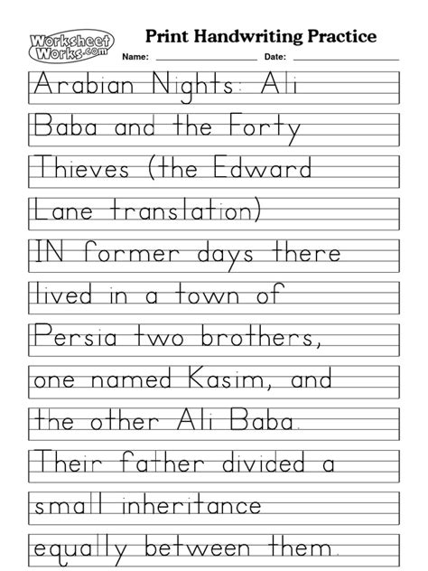 print handwriting practice sheets printable template