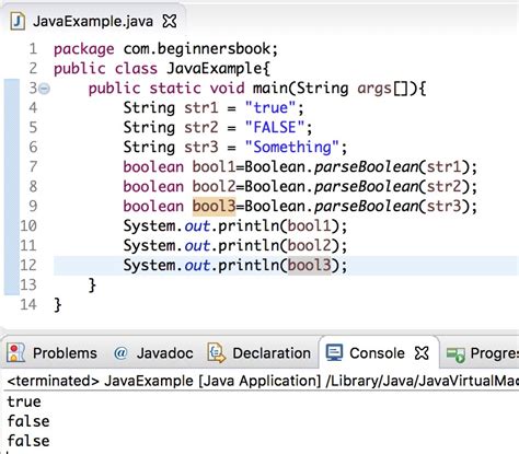 Print Java Boolean Expression