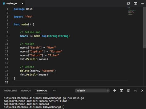 Print Map Key Golang