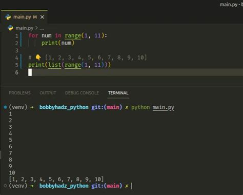 print numbers from 1 to 10 using for loop