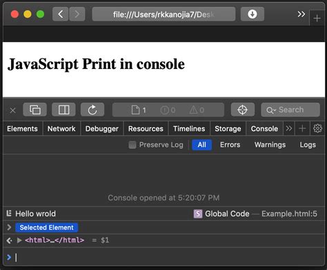 print object in javascript console