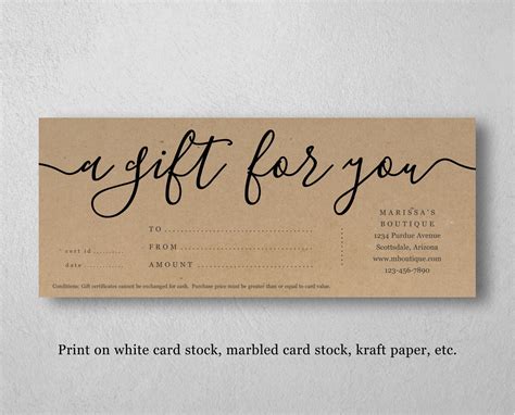 Print Paper Gift Certificates