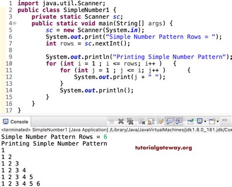 Print Pattern For Loop Java