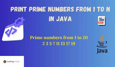 print prime numbers from 1 to n in java