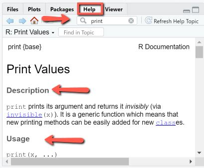Print R Documentation