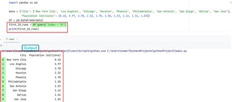 print top 10 rows of dataframe