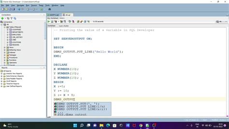 Print Variable Oracle Sql Developer