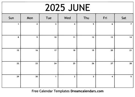 June 2025 Printable Calendar with Holidays
