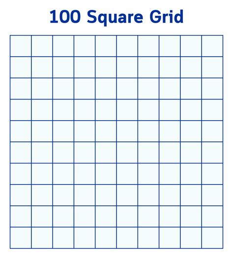 Printable 100 Square Grid: A Useful Tool For Math Teachers And Students