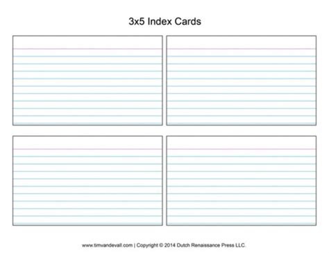 9 Index Card Templates for Free Download Sample Templates