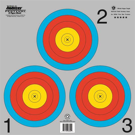 Paper Face Archery Targets NFAA Vegas 3 Spot Target Paper Face