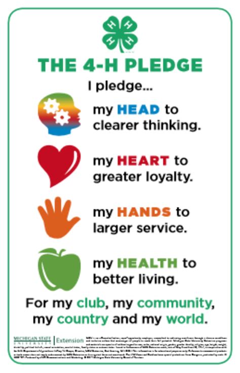 Printable 4-H Pledge: A Guide To Help You Get Started