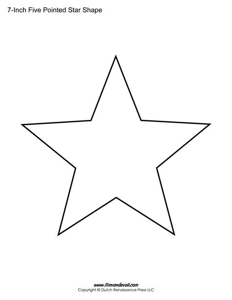 Five point star template Coloring Page