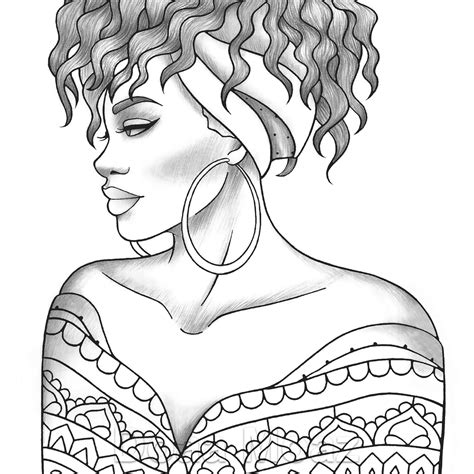 Victorian woman coloring page for adult coloring sheet to Etsy