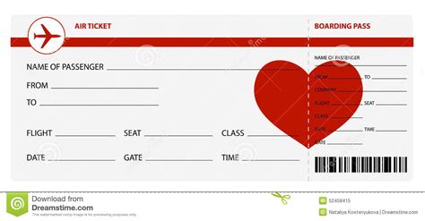 Printable Airline Ticket Boarding Ticket Template Plane Ticket Etsy