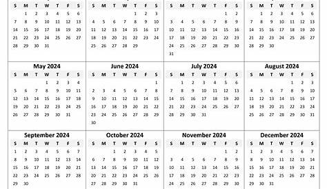 2024 Yearly Calendar in Excel, PDF and Word