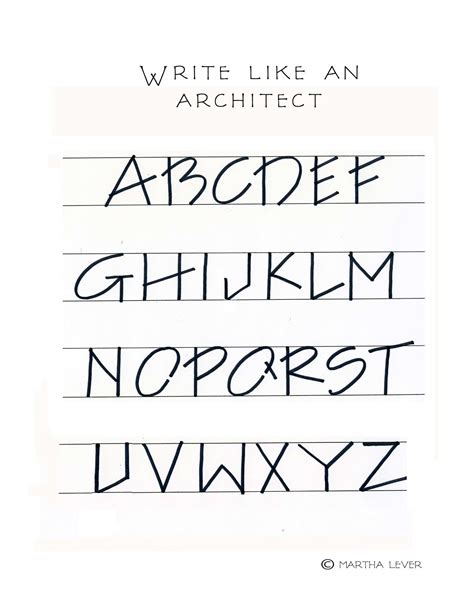 Printable Architectural Lettering Practice Sheet