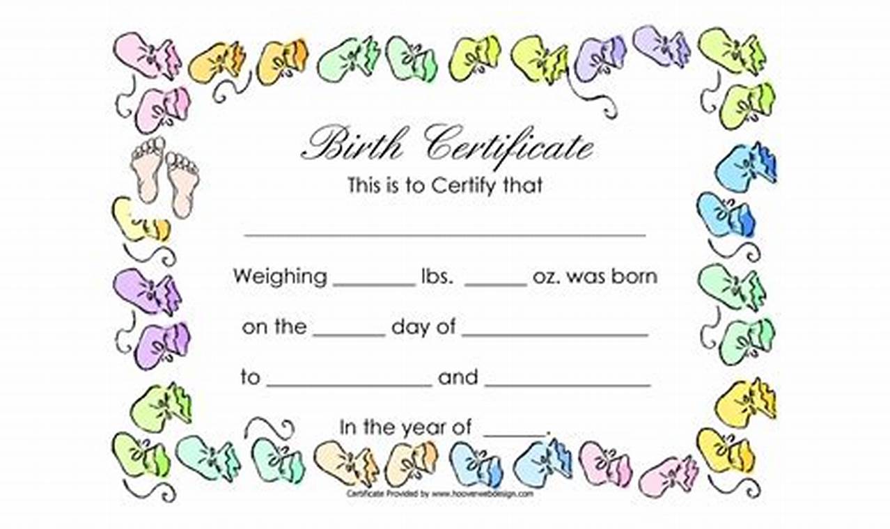 Unlock the Secrets of Birth Certificates: Discover the Power of Printable Templates